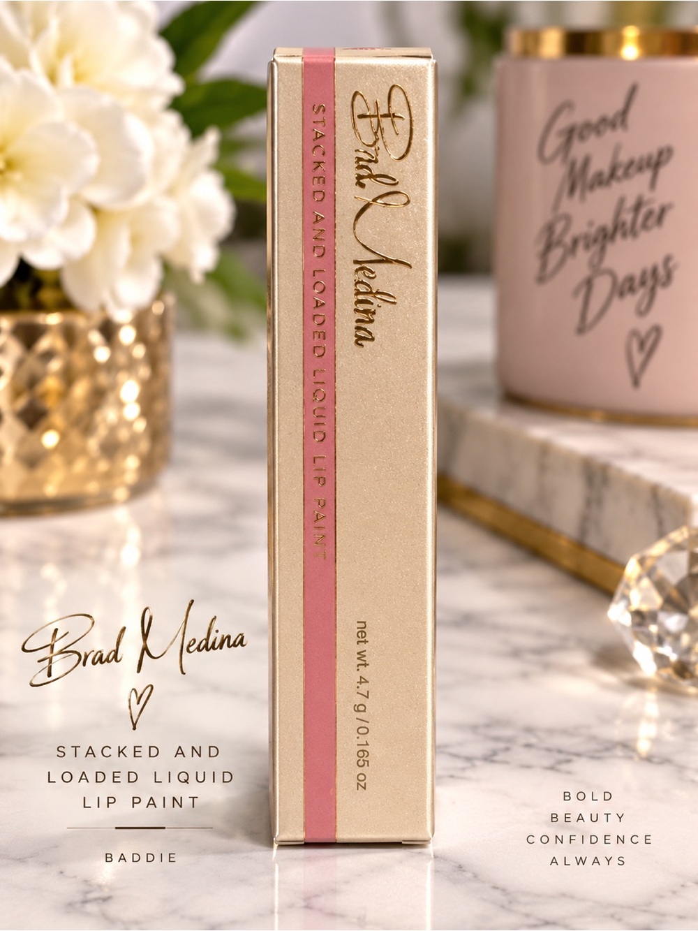 Brad Medina Stacked & Loaded Liquid Lip Paint Baddie Matte Lipstick